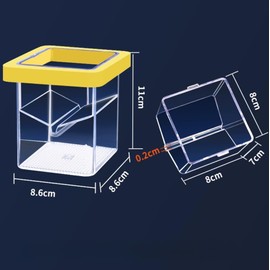 Floating Fish Tank Breeder Box - Transparent Thickened Aquarium Isolation Box for Fish Breeding, Easy to Install and Space-Saving (Yellow)