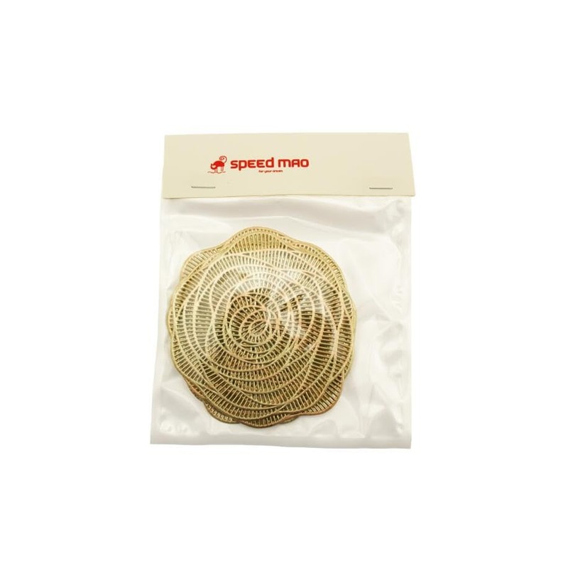 speed mao Fashionable Rose Coasters PVC Insulated Gold Set of