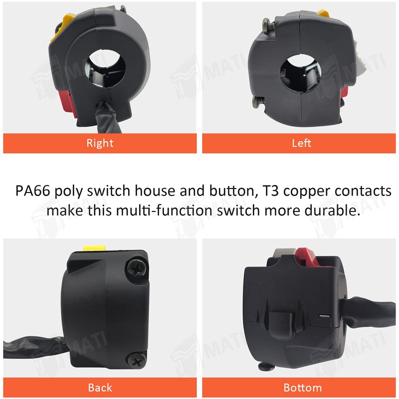 M MATI Handlebar Switch Kill Stop Headlight for Honda ATC200