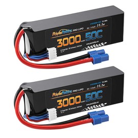 Powerhobby 3S 11.1V 3000mAh 50C Lipo Battery Pack w EC3 (2) Fits : Blade 350 QX QX2 QX3, Carbon-Z, E-flite Apprentice, Ultimate, parkzone T-28, P-47D, Brave Night Flyer, Night VisionAir