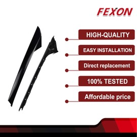 FEXON Front Passenger Side Windshield Outer & Inner A Pillar Trim Molding Kit Compatible with Ford Explorer 2011 2012 2013 2014 2015 2016 2017 2018 2019 Replaces 926-451 (Right 2ps，Gloss Black)