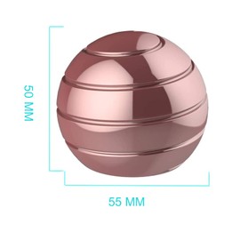 Apqdw Kinetic Desk Toys 2.17'', Sensory Fidget Toys for Kids with Autism, Desk Fidget for Adults for Office, Metal Fidget for Adults Teens (55MM, Rose Gold)