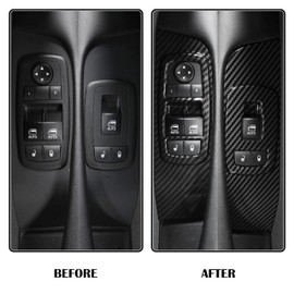 CHYKKAR Dodge Challenger Window Lift Trim Switch Panel Cover Interior Accessories for Dodge Challenger 2015-2023 Carbon Fiber