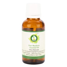 R V Essential Pure Mandarin Essential Oil 10ml (0.338oz)- Citrus Reticulata (100% Pure and Natural Steam Distilled)