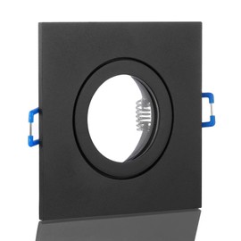 trendlights24 Mare IP44 Bathroom Recessed Spotlight, Black, Square, 230 V, LED, Set of 1, 3.0 W, 240 lm, GU10, Warm White Recessed Light for Bathroom, Wet Room