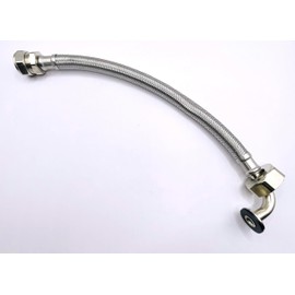 Flexi Tap Connector 15mm x 1/2" BSP Bent Easy Connect 300mm Long Flexible Hose Pipe