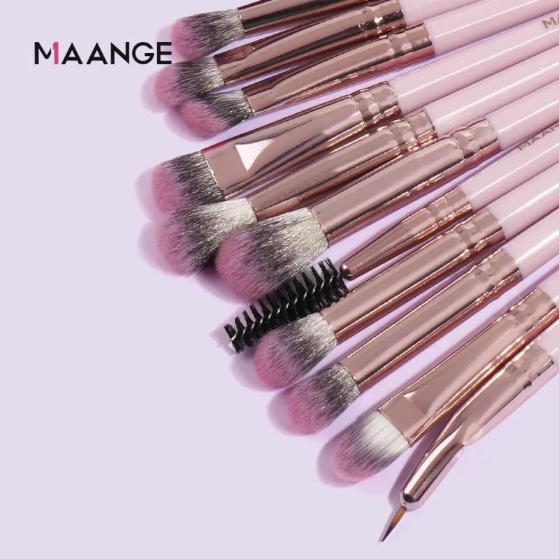 18 Piezas Brochas Set De Brochas Maquillaje Profesional Color Rosa+oro