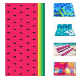 Beach Towels Large for Adults Large Size for sun lounger towel Soft velour cotton with quick dry terry fabric reverse Couple beach towel sets mix & match for family pool towel (WATERMELON PINK)