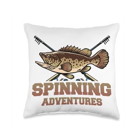 Angler, Fischer, Angel Fish Fish Outifts And Gifts Angel, Angler Fisherman Outfit Bass Fishing Throw Pillow, 16x16, Multicolor