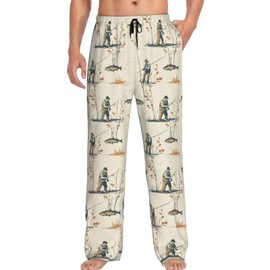 YSBKN Fisher And Fishes Men'S Pajama Pants Pjs Bottoms With Pockets Sleep Lounge Pants For Men X-Large