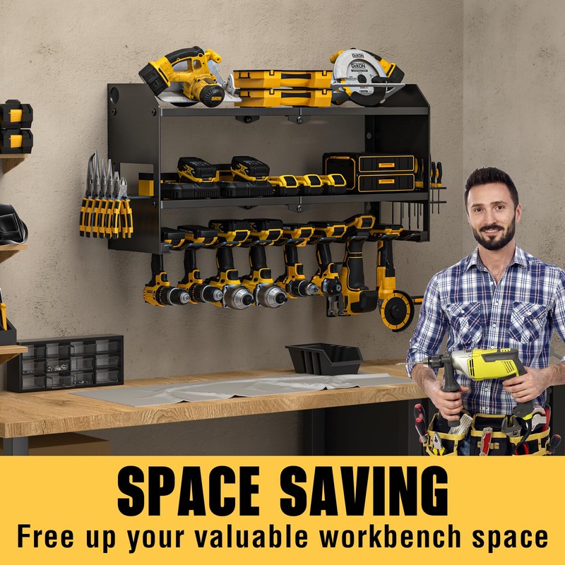YYR Power Tool Organizer Wall Mount, Cordless Drill and Battery
