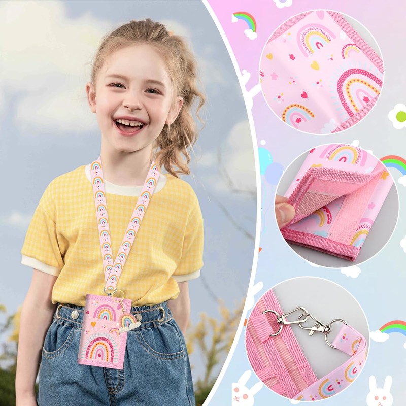Rainbow Neck Pouch for Girls - Cute Mini Purse with