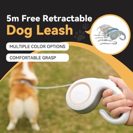YHQPHZM Dog Leash 360°Tangle-Free Retractable Dog Leash 16 ft. Nylon Strap for So Dogs up to 60 lbs One-Handed Brake Pause Locking