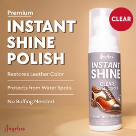 Angelus Clear Liquid Shoe Polish, Instant Shoe Shine with Sponge Leather Shoe Polish