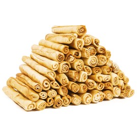 MON2SUN Dog Rawhide Rolls Twist Sticks 6-6.5 Inch Dog Chew Treats Chicken Flavor for Puppy and Small Dogs