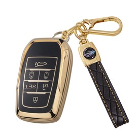 Unhoke Alphard Key Case, Late 30 Series, Key Cover, Vellfire 30 Series, Smart Key Case, Key Holder, Premium, Lightweight, Scratch Resistant, Made of TPU, 6 Buttons, Stylish, Gold Black