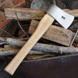 Kings County Tools Swiss Army Camping Axe | 15-1/2” Hardwood Handle | Easy to Carry and Use | Perfect Campfire & Kindling Tool