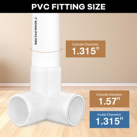12-Pack 3 Way PVC Fittings 1 Inch, Furniture Grade PVC Pipe Elbow Connector for All DIY Structure and Frames