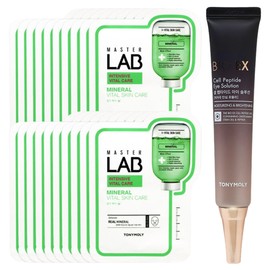 Tony Moly Master Lab Mineral Mask Sheet (Vital Care) 20 sheets + Bio EX Cell Peptide Eye Solution / 토니모리 마스터랩 미네랄 마스크 시트(생기 케어) 20매+바이오 이엑스 셀 펩타이드 아이솔루션