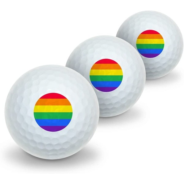 GRAPHICS & MORE Rainbow Pride Gay Lesbian Contemporary Novelty Golf Balls 3 Pack