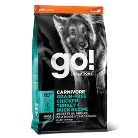 GO! SOLUTIONS Carnivore Grain Free Dog Food for Adult Dogs, 3.5 lb – Chicken, Turkey + Duck Recipe – Protein Rich Dry Dog Food – Complete + Balanced Nutrition for Adult Dogs