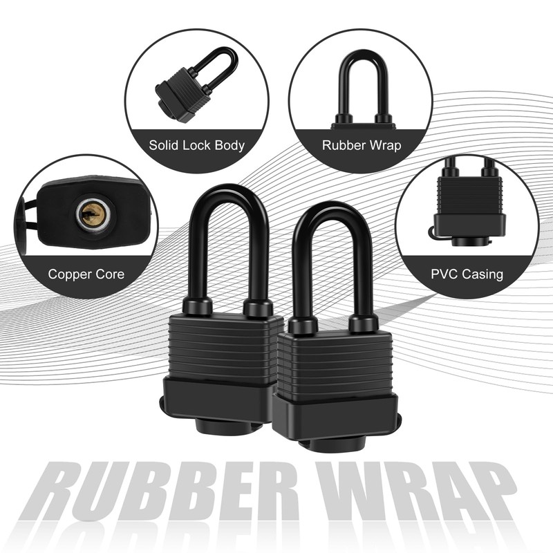 Padlocks Keyed Alike for Outdoor use, Pack of 6, Laminated