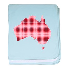CafePress Red Dot Map of Australia Baby Blanket, Super Soft Newborn Swaddle