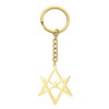 EUEAVAN Unicursal Hexagram Symbol Keyring 6-Pointed Star Key Ring Occult