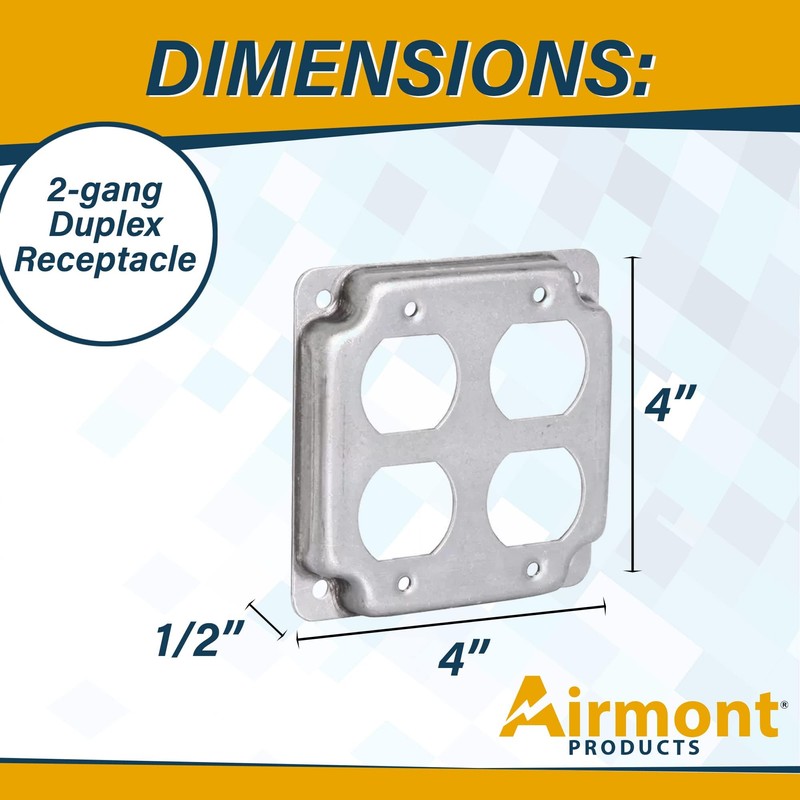 (5 Pack) Airmont Products 2-Gang Duplex Receptacle Electrical Box Cover