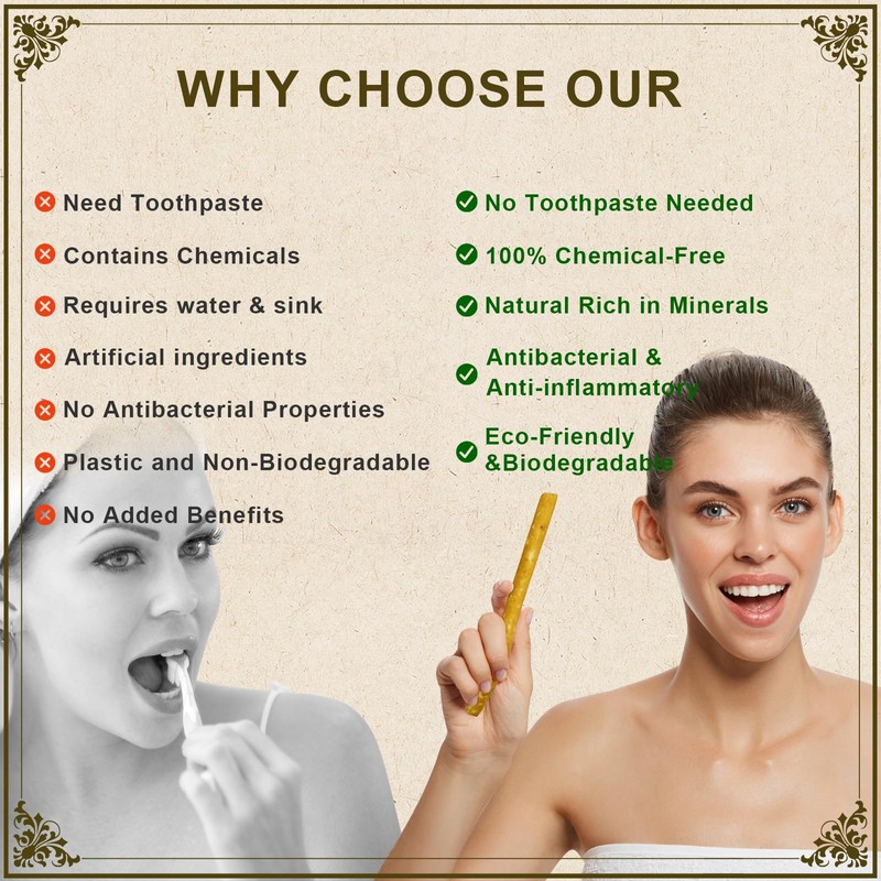 Miswak Sticks for Teeth Pack of 12 - Vacuum Sealed