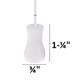Wood Cord Tassels 6Pack for Window Blinds White Cord Knobs Wooden Hanging Ball Pulls for Curtain Craft(6, White)