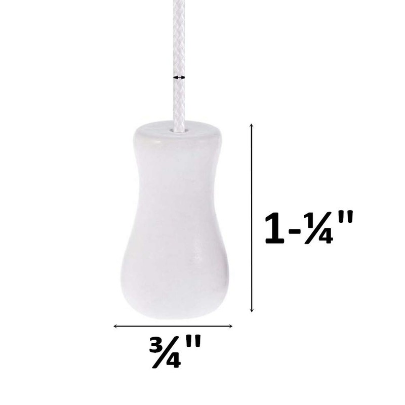 Wood Cord Tassels 6Pack for Window Blinds White Cord Knobs