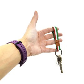 BDM Italy Flag Bracelet, Men and Women, Italian Flag and Leather, Elastic and Washable, 18-20 cm