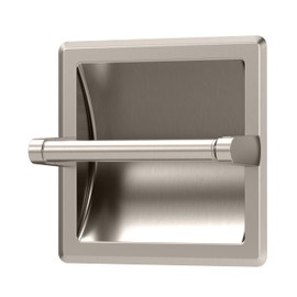 Gatco 751 Recessed Pivoting Toilet Paper Holder, Wall Mounted, Heavy Duty Metal Tissue Holder for Bathroom – Available in Satin Nickel