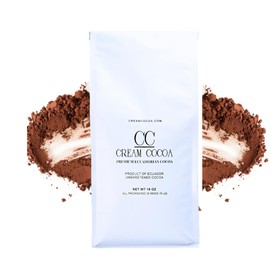 Cream Cocoa - Premium Ecuadorian Cocoa Powder- Unsweetened Cocoa - Rich flavor - Smooth Texture - Ideal for Cakes, Brownies, Cookies, Hot Cocoa, & Other Baked Goods - Imported from Ecuador (16 oz.)