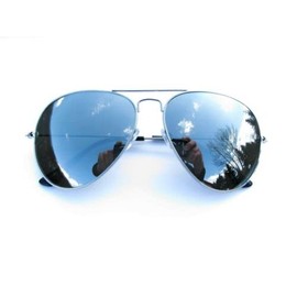 Alpland Aviator Sunglasses – Large Lenses Complete Silver Mirrored, silver
