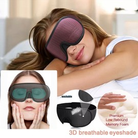 Breathable 3D Good Sleeping Sleeping Mask Memory Foam Cool Feeling Nose Cover Blackout Eye Mask Strap Adjustable Breathable 3D Good Sleeping Sleeping Eye Mask black 3ea