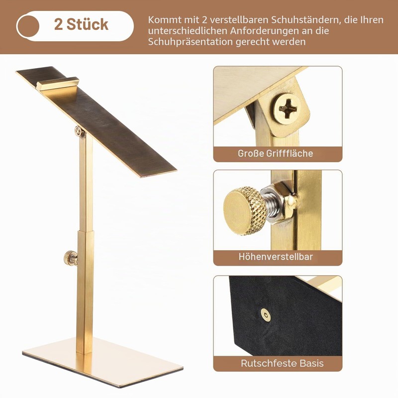 sourcing map Stainless Steel Shoe Display Stand, Pack of 2