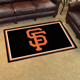 Fan Mats 32435: San Francisco Giants 4ft. x 6ft. Plush Area Rug - SF Hat Logo