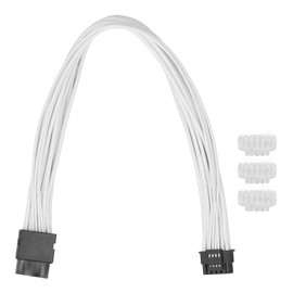 12vhpwr 16 Pin Gpu Cable 600W Pcie 5.0 12+4 Pin Male to Female Gpu Extension Cable for RTX3090Ti 40 Series Graphics Card 13.4in White
