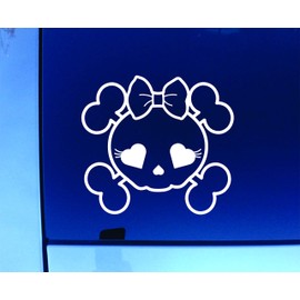 Dixies Decals Skull Sugar Girl Vinyl Decal Sticker Car Truck Window Glass Laptop (12.5" Wide)