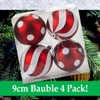 VFM - Red & White 9cm Baubles Candy Cane (4