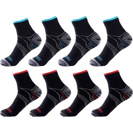beusilay 8 Pairs of Compression Socks for Men and Women, Compression Socks, Support Stockings (15-20 mmHg) for Running, Travel, Sports, Flight, Pregnancy, Maternity, Cycling, Nurses, Multicoloured 01