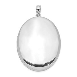 Jewels By Lux Sterling Silver Rhodium-plated Polished 34mm Oval Locket
