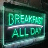 Breakfast All Day Open Restaurant Café Dual Color LED Neon
