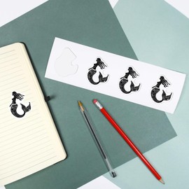 4 x Small 50mm 'Abstract Mermaid' Permanent Sticker Decals for Cars/Windows/Bins/Walls etc (DW00111916)