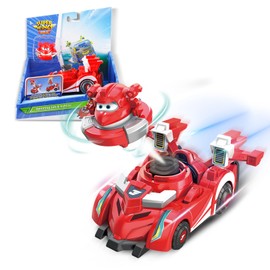 Super Wings EU770310 Spinning Jett & Vehicle, Approx. 14 cm Super Vehicle with 2 Modes, Includes Mini Jet as a Gyro for Shooting, for Children from 3 Years