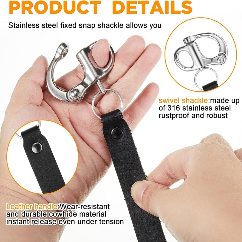 Firefighter Quick Release Shackle with Leather Handle for SCBA MASK