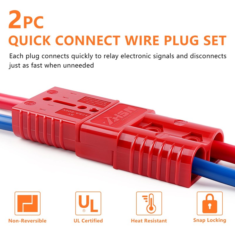 Zhushan 175A-600V Battery Quick Connect/Disconnect Wire Harness Plug Connector Kit