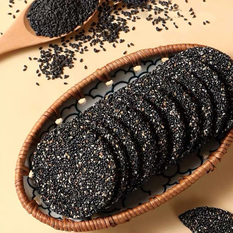 Black Sesame Walnut Biscuits, Healthy High Calcium Black Sesame Walnut